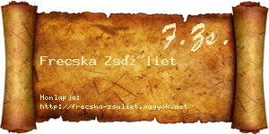 Frecska Zsüliet névjegykártya